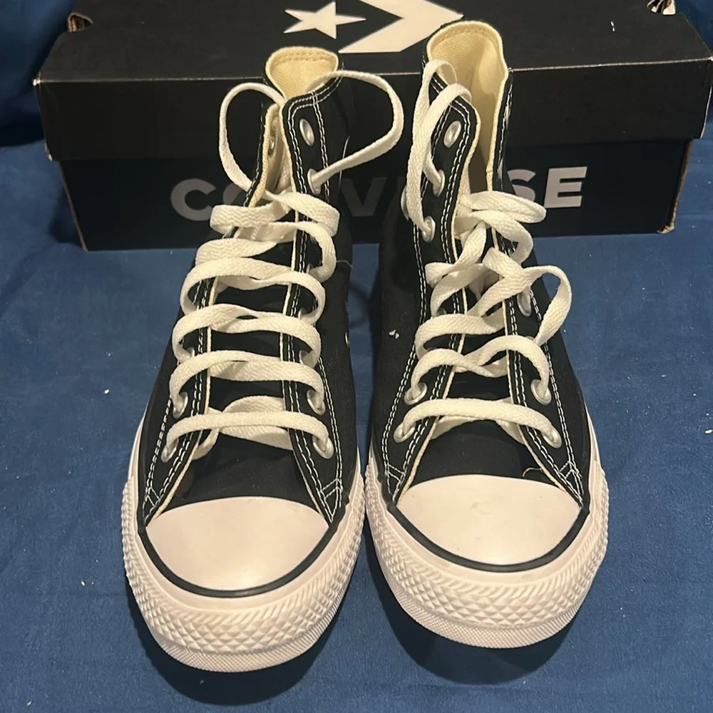 Converse- ALL STAR HI, BLACK, 5.5 women QS - Picture 2 of 4